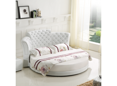 Round Bed Luxury Chesterfield Beds Bedroom Double Bed 200x200 cm