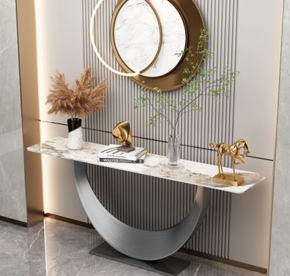 Console designer luxury modern console table stainless steel design silver
