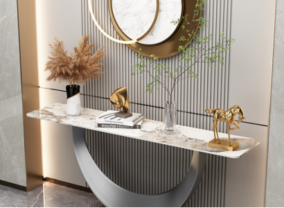 Console designer luxury modern console table stainless steel design silver