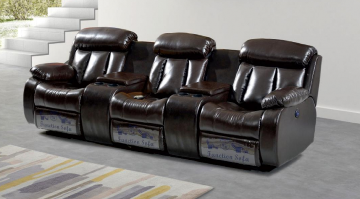 Elaborate living room sofa 3-seater living room furniture deluxe sofa brown