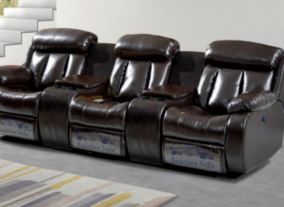 Elaborate living room sofa 3-seater living room furniture deluxe sofa brown