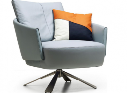 Armchair Upholstered Furniture Designer Modern Living Room Swivel Chair Textile New