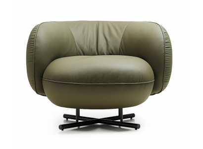 Armchair 1 Seater Faux Leather Lounge Luxury Upholstery Single Seat Design Gray