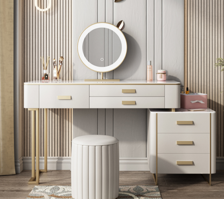 Bedroom dressing table vanity table makeup table mirror drawers