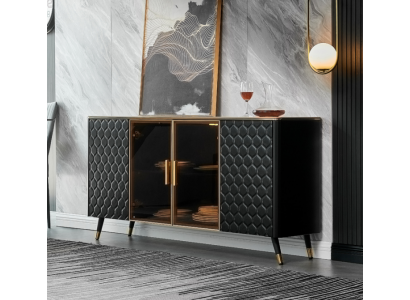 Black Dresser Sideboard Cabinet Sideboards Wardrobes 160cm Furniture