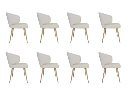 8x chairs upholstery design lounge club seat backrest set armchair new