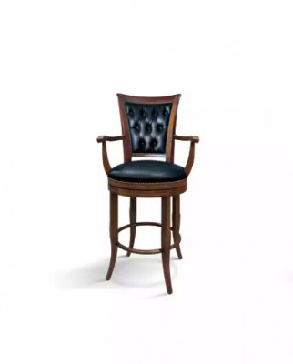 Bar stool chair armchair faux leather classic furniture Chesterfield upholstery