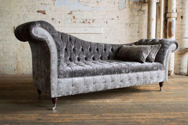 Gray Chesterfield Couch Sofa Upholstered 3-Seater Couches Seating Suite Sofas New