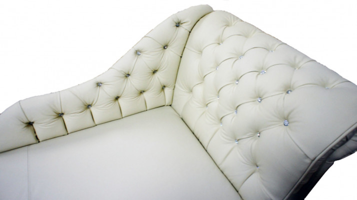 LUTON II Chesterfield Chaise Longue Chaise Lounge Sofa Ottoman Leather Textile