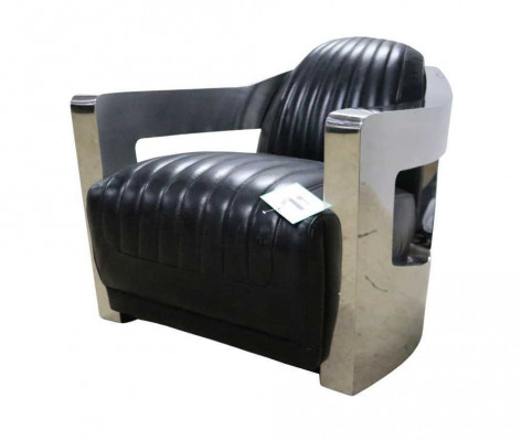 Leather armchair, armchair, aviator club chair, Art Deco cocktail chair, TV armchair, new.