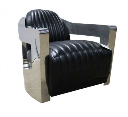 Leather armchair, armchair, aviator club chair, Art Deco cocktail chair, TV armchair, new.