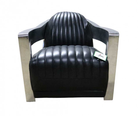 Leather armchair, armchair, aviator club chair, Art Deco cocktail chair, TV armchair, new.