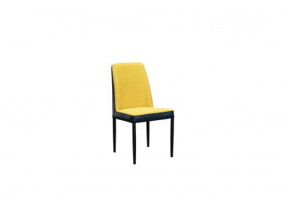 Chair 1x Dining Room Upholstered Chair Armchair TV Lounge Club Leather Textile Yellow