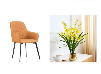 Chair 1x Upholstered Chair TV Lounge Club Leather Textile Seat Armchair Dining New Wood