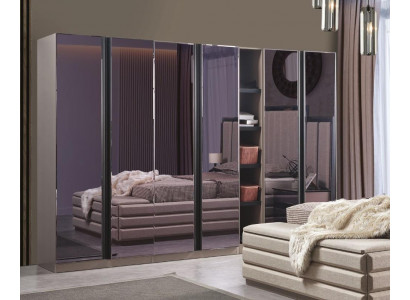 Modern wardrobe furniture bedroom luxury gray cabinet china.