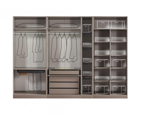 Modern wardrobe furniture bedroom luxury gray cabinet china.