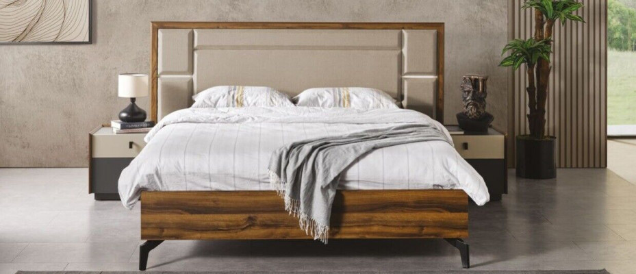 Bed, nightstand, wardrobe 4-piece bedroom set design modern luxury