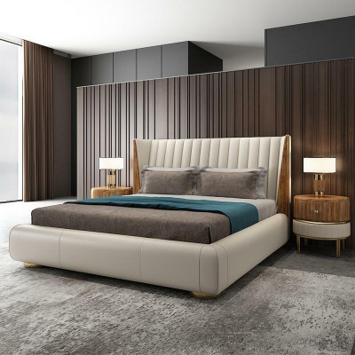 Designer Italian furniture, double bedroom bed 150x200cm, leather beds, new.