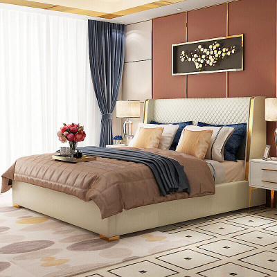 Designer upholstered bed, bed beds, fabric wood luxury double bed 180x200cm double bed