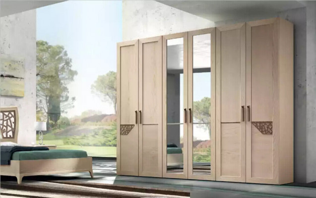 Wardrobe bedroom material wood cabinet wood modern new