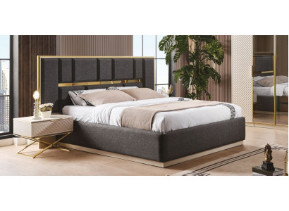 Elegant bedroom set of 3 pieces modern luxurious furniture beige colors