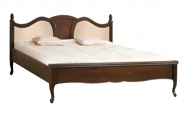 Classic bed double bed beds leather textile real wood antique style new