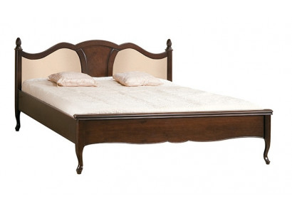 Classic bed double bed beds leather textile real wood antique style new