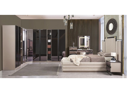 Luxury Bedroom Set 6-Piece Modern Style Wood Furniture Bed Dressing Table Set