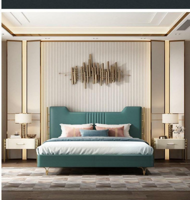 Modern designer wooden bed noble furniture double beds new bedroom upholstery