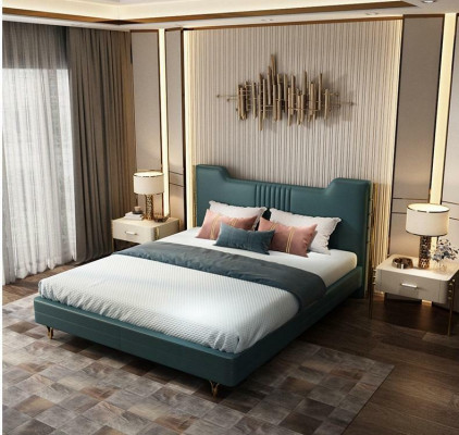 Modern designer wooden bed noble furniture double beds new bedroom upholstery