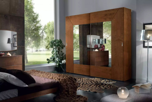 Bedroom wardrobe wooden cabinet modern brown wardrobes