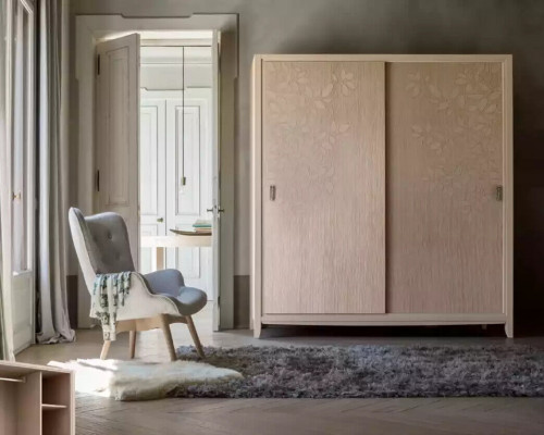 Bedroom wardrobe material wood cabinet modern beige cabinets
