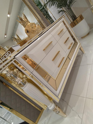 Bedroom Complete Wood Dresser with Mirror Modern Furniture 2-piece Set New