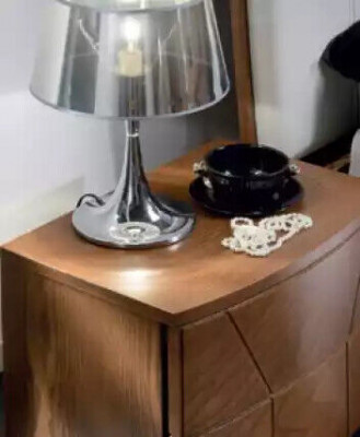 Bedroom set bed 2x nightstands design luxury beds brown 3-piece set.
