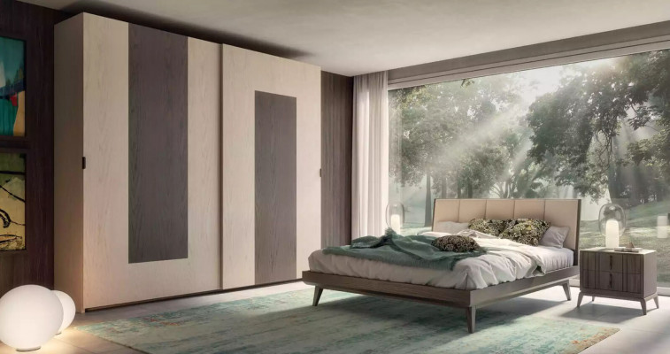 Bedroom set bed 2x bedside tables design luxury new 3-piece modern beds