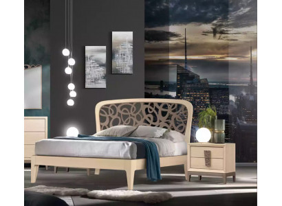 Bedroom set bed 2x nightstands design furniture new 3-piece modern wood
