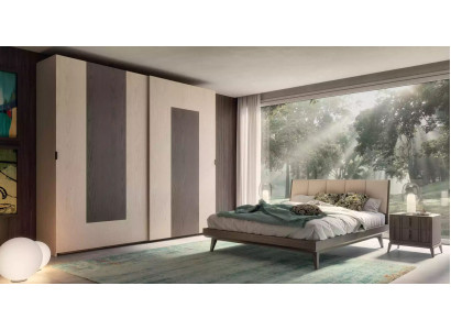 Bedroom set bed 2x nightstands wardrobe design luxury new 4-piece set