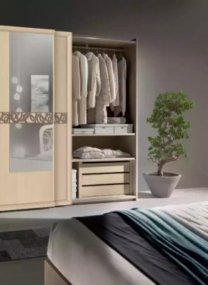 Bedroom set bed 2x nightstands wardrobe design luxury new 6-piece