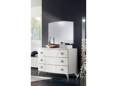 Bedroom set dresser mirror luxury complete white sideboard 2-piece