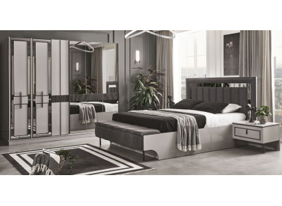 Bedroom set complete bed 2x nightstands wardrobe luxury furniture