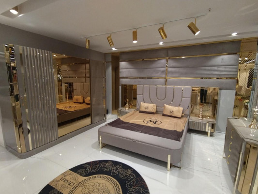 Bedroom Set Luxury Complete Bed 2x Nightstand Wardrobe 4-piece Set