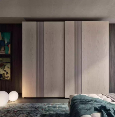 Sliding door wardrobe closets wooden luxury bedroom