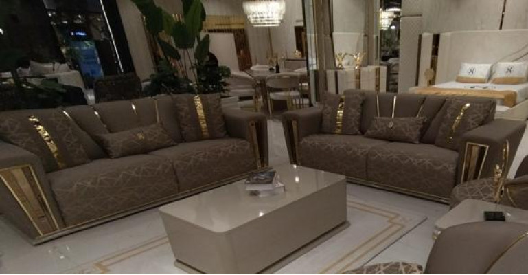 3+3 seater modern sofa set armchair textile grey sofa 3-seat luxury complete 2-piece