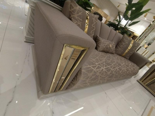 3+3 seater modern sofa set armchair textile grey sofa 3-seat luxury complete 2-piece