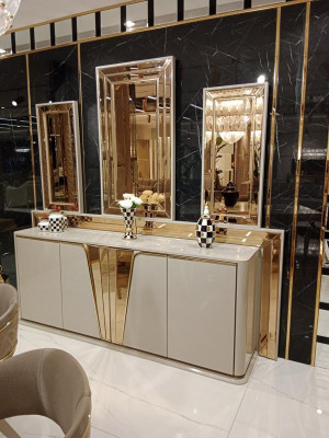 Luxurious modern dresser with 3 mirrors exclusive design and high quality