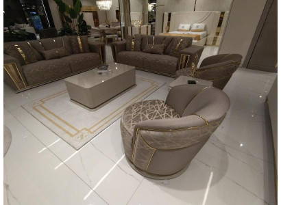 Sofa set 3+3+1+1 Seater Textile Modern Complete Armchair Sofa 3-Seater Luxury