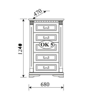 Living room set, 4-piece: chest of drawers, display cabinet, sideboard, colonial style, wall unit