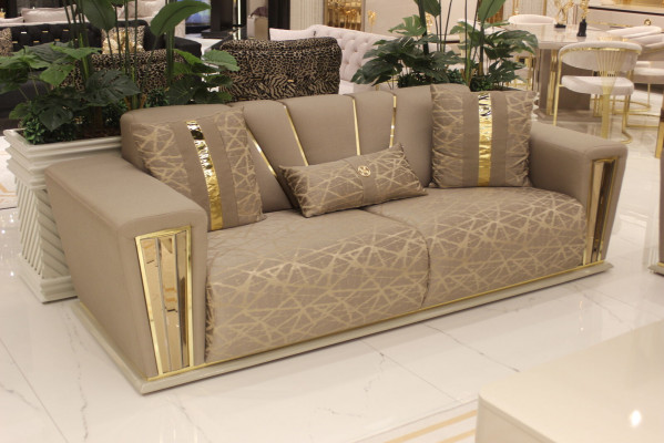 Sofa Set Complete Modern 3+3+1+1 Seater + Coffee Table Textile Couch Wood