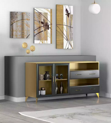 Living room set desk sideboard bookshelf 3-piece table furniture wood