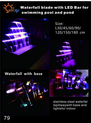 Waterfall Fountain Pool Stainless Steel Water Features Swimming Pool Decoration System